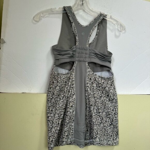 Lululemon Tone It Tank Top Bra Stretch Mesh Pocket Ruched Run Yoga Neutral Crew - Picture 3 of 16